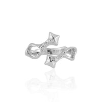 Casual Geometry Hollow Star 925 Sterling Silver Adjustable Ring
