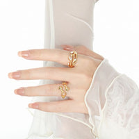Casual Geometry Hollow Star 925 Sterling Silver Adjustable Ring
