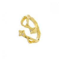 Casual Geometry Hollow Star 925 Sterling Silver Adjustable Ring