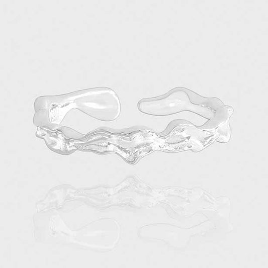 Irregular Lake 925 Sterling Silver Adjustable Ring