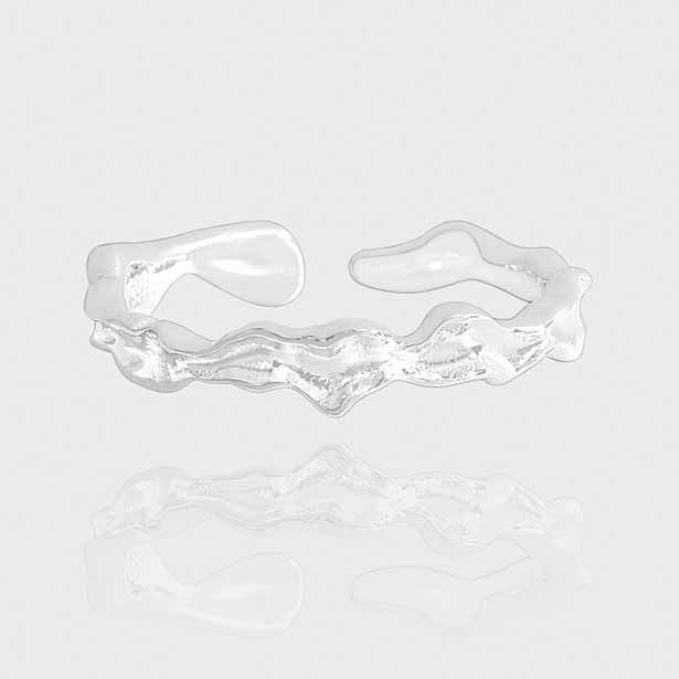 Irregular Lake 925 Sterling Silver Adjustable Ring