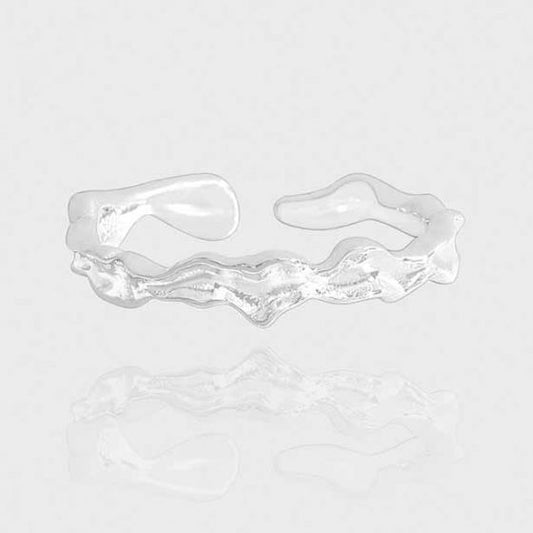 Irregular Lake 925 Sterling Silver Adjustable Ring