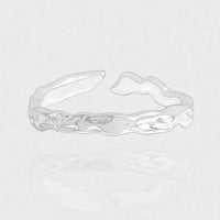 Irregular Lava Pattern 925 Sterling Silver Adjustable Ring