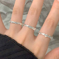 Irregular Lava Pattern 925 Sterling Silver Adjustable Ring