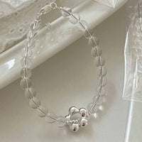 Natural White Crystal Flower Bracelet
