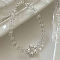 Natural White Crystal Flower Bracelet
