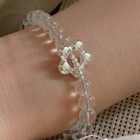 Natural White Crystal Flower Bracelet