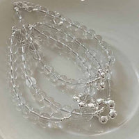Natural White Crystal Flower Bracelet