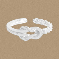 Irregular Twisted Knot 925 Sterling Silver Adjustable Ring