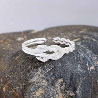 Irregular Twisted Knot 925 Sterling Silver Adjustable Ring