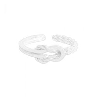 Irregular Twisted Knot 925 Sterling Silver Adjustable Ring