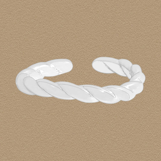 Irregular Twisted Adjustable 925 Sterling Silver Ring