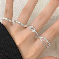 Irregular Twisted Adjustable 925 Sterling Silver Ring