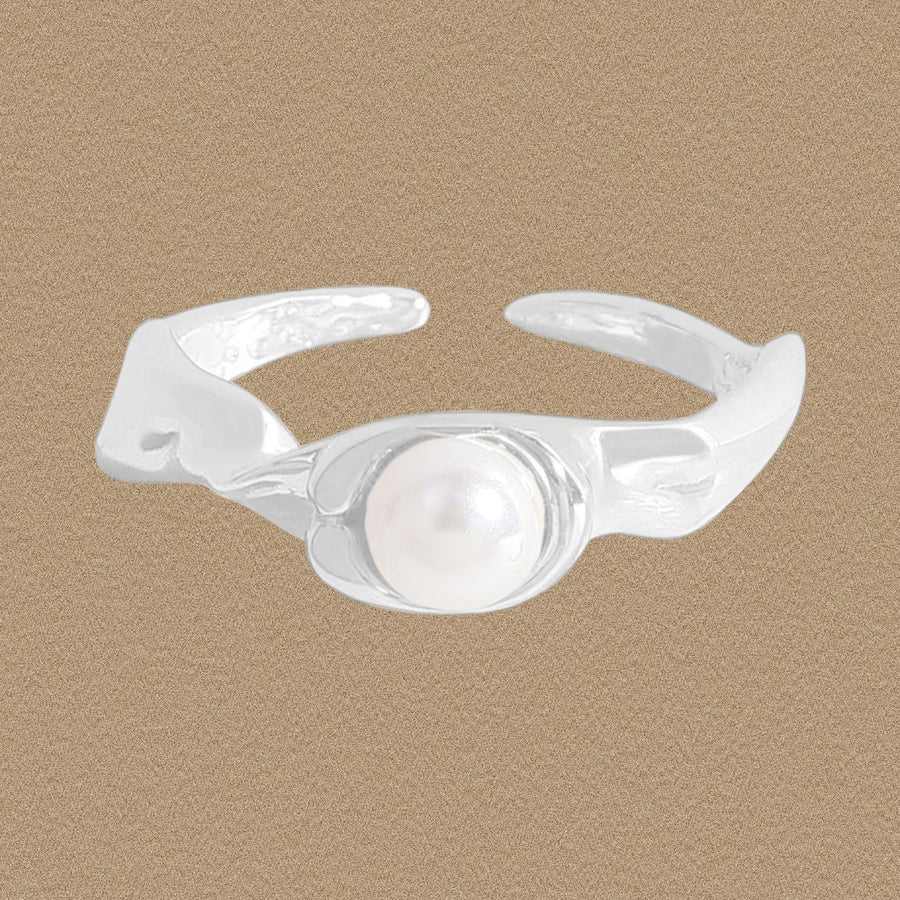 Twisted Natural Pearl 925 Sterling Adjustable Ring