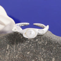 Twisted Natural Pearl 925 Sterling Adjustable Ring
