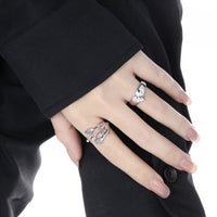 Heart Love Adjustable 925 Sterling Silver Ring
