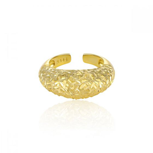 Modern Irregular Surface Sterling Silver Adjustable Ring