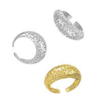 Modern Irregular Surface Sterling Silver Adjustable Ring