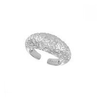 Modern Irregular Surface Sterling Silver Adjustable Ring