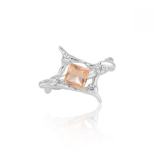 Radiant CZ Star Adjustable 925 Sterling Silver Ring
