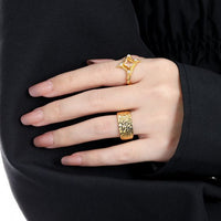 Radiant Crystal Star Adjustable 925 Sterling Silver Ring