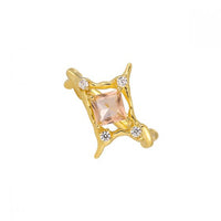 Radiant Crystal Star Adjustable 925 Sterling Silver Ring