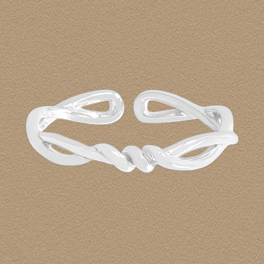 Double Layer Twisted 925 Sterling Silver Adjustable Ring