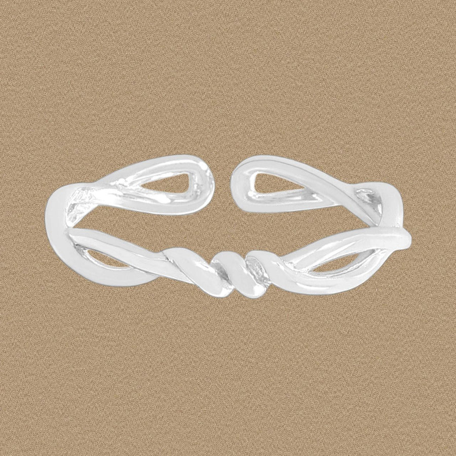 Double Layer Twisted 925 Sterling Silver Adjustable Ring