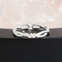 Double Layer Twisted 925 Sterling Silver Adjustable Ring