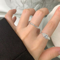 Double Layer Twisted 925 Sterling Silver Adjustable Ring