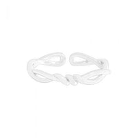 Double Layer Twisted 925 Sterling Silver Adjustable Ring