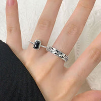 Graffiti Star and Moon Adjustable Ring