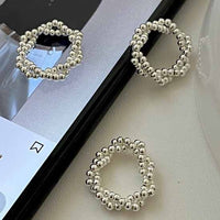 Irregular Twisted Beads Sterling Silver Adjustable Ring