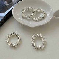 Irregular Twisted Beads Sterling Silver Adjustable Ring