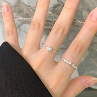 Mini Flower 925 Sterling Silver Adjustable Ring