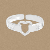 Honey Moon Hollow Heart Sterling Silver Adjustable Ring