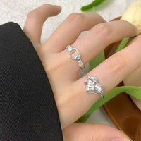 Honey Moon Hollow Heart Sterling Silver Adjustable Ring