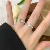 Honey Moon Hollow Heart Sterling Silver Adjustable Ring