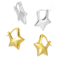 Mini Star 925 Sterling Silver Hoop Earrings