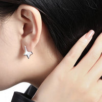 Mini Star 925 Sterling Silver Hoop Earrings