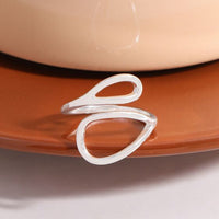 Hollow Waterdrop 925 Sterling Silver Adjustable Ring