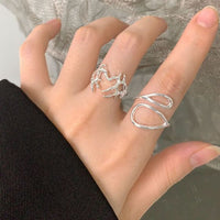 Hollow Waterdrop 925 Sterling Silver Adjustable Ring