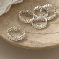 Double-Layer Lace Sterling Silver Adjustable Ring