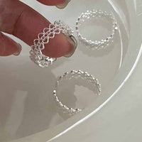 Double-Layer Lace Sterling Silver Adjustable Ring
