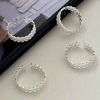 Double-Layer Lace Sterling Silver Adjustable Ring