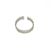 Double-Layer Lace Sterling Silver Adjustable Ring