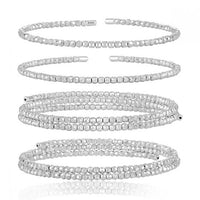 Irregular Geometry Carved 925 Sterling Silver Open Bangle