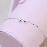 Golden Rond Two Bells Anklet, 925 Sterling Silver