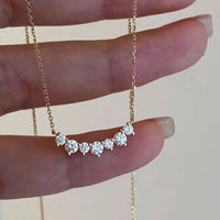 Graduation Seven Round Crystal Smile Necklace