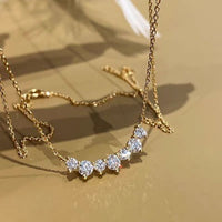 Graduation Seven Round Crystal Smile Necklace